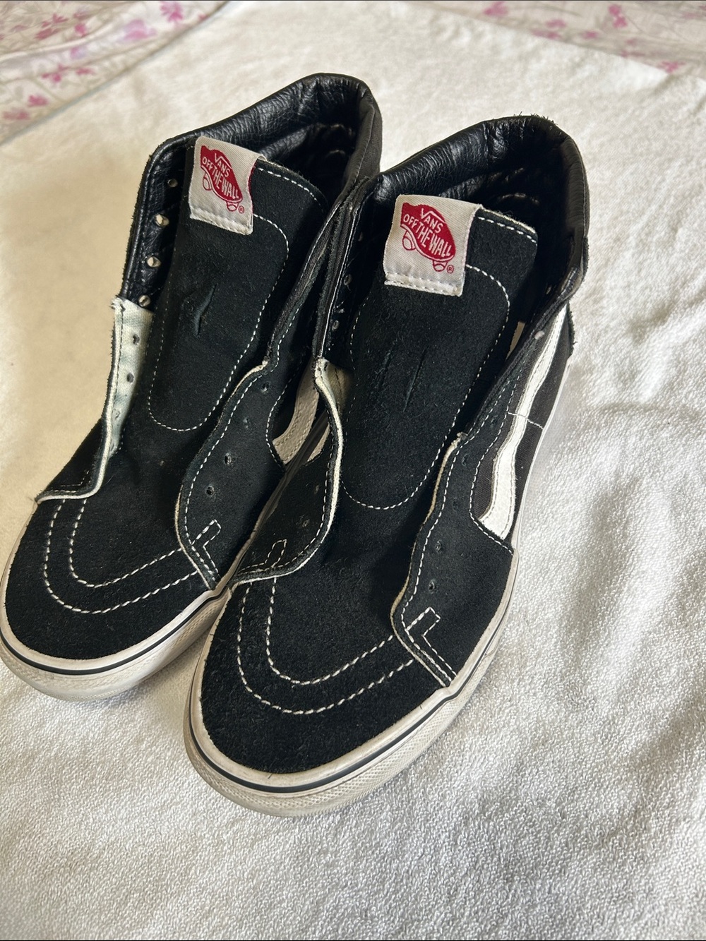 Vans Black & White High-Top Skate Sneakers